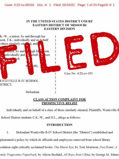 Wentzville Book Ban Lawsuit