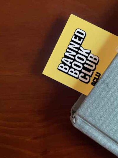 Image of book mark that reads "Banned Book Club"