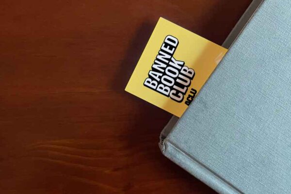 Image of book mark that reads "Banned Book Club"