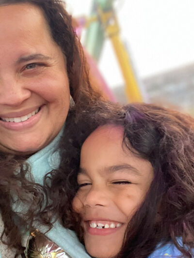 Ashley Lomboy (left) and her son Logan (right).