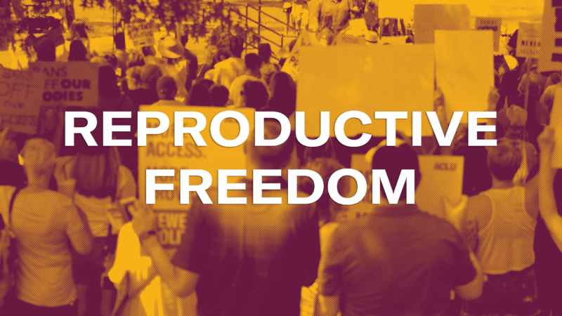 A group of people marching for reproductive freedom