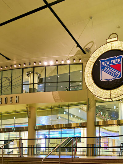 Madison Square Garden, NY Rangers facade.