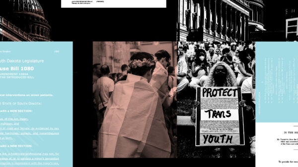 A photo montage representing trans justice.