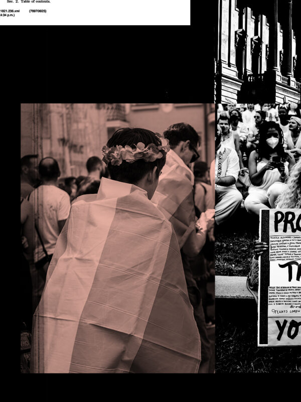 A photo montage representing trans justice.
