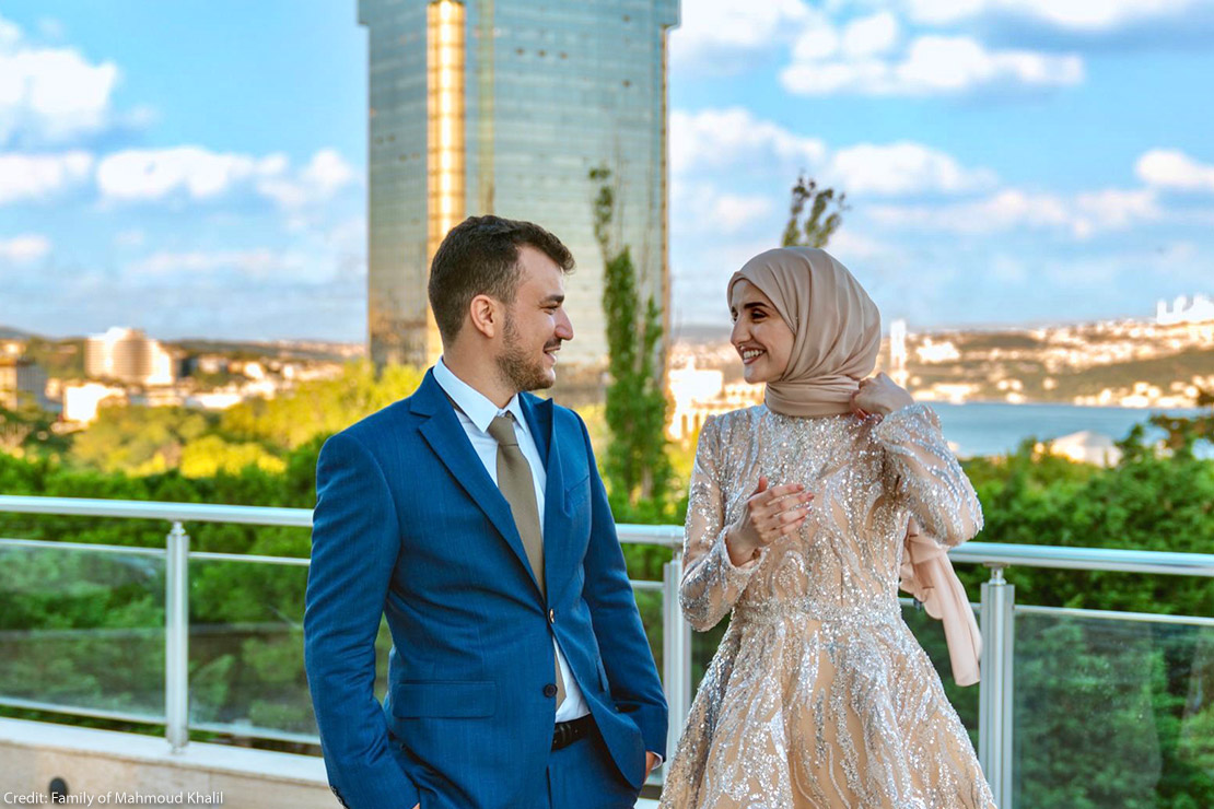 A photo of Mahmoud Khalil and Dr. Noor Abdalla.