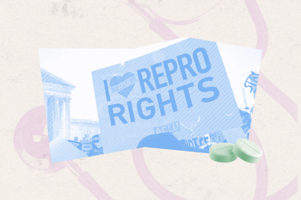 a sign read I love repro rights