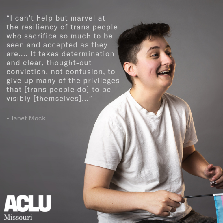 “I can't help but marvel at the resiliency of trans people who sacrifice so much to be seen and accepted as they are.... It takes determination and clear, thought-out conviction, not confusion, to give up many of the privileges that [trans people do] to b